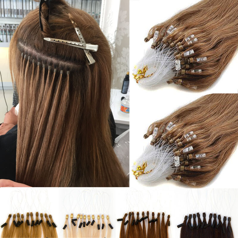 16-24Inch Easy Loop Micro Ring Bead 100% Real Remy Human Hair Extensions 200S US