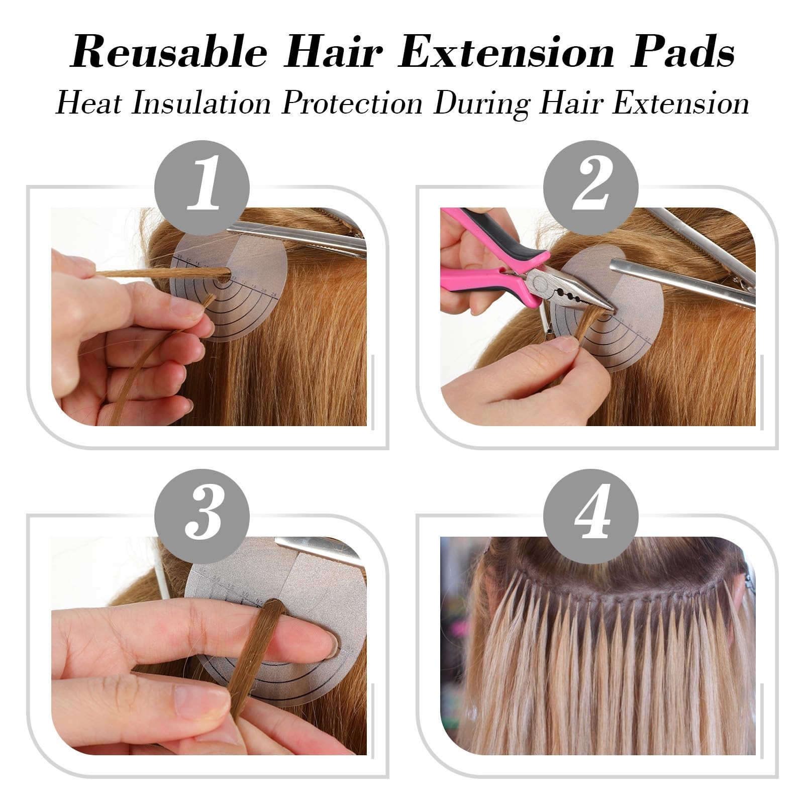 100 Pcs K Tips Hair Extensions Tool, K Tip Tools, Professional K Tips with Me…