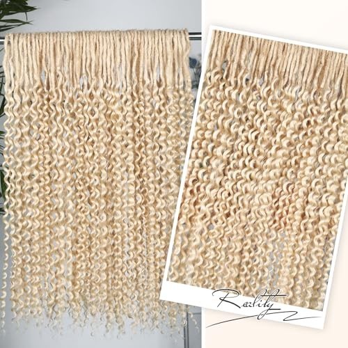 Double Ended Platinum Blonde Curly Dreadlock Extensions – 50 Strands Wavy Croche