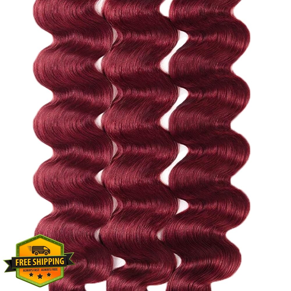 Vinmdonm 34 Inch #99J Burgundy 330g Bundles