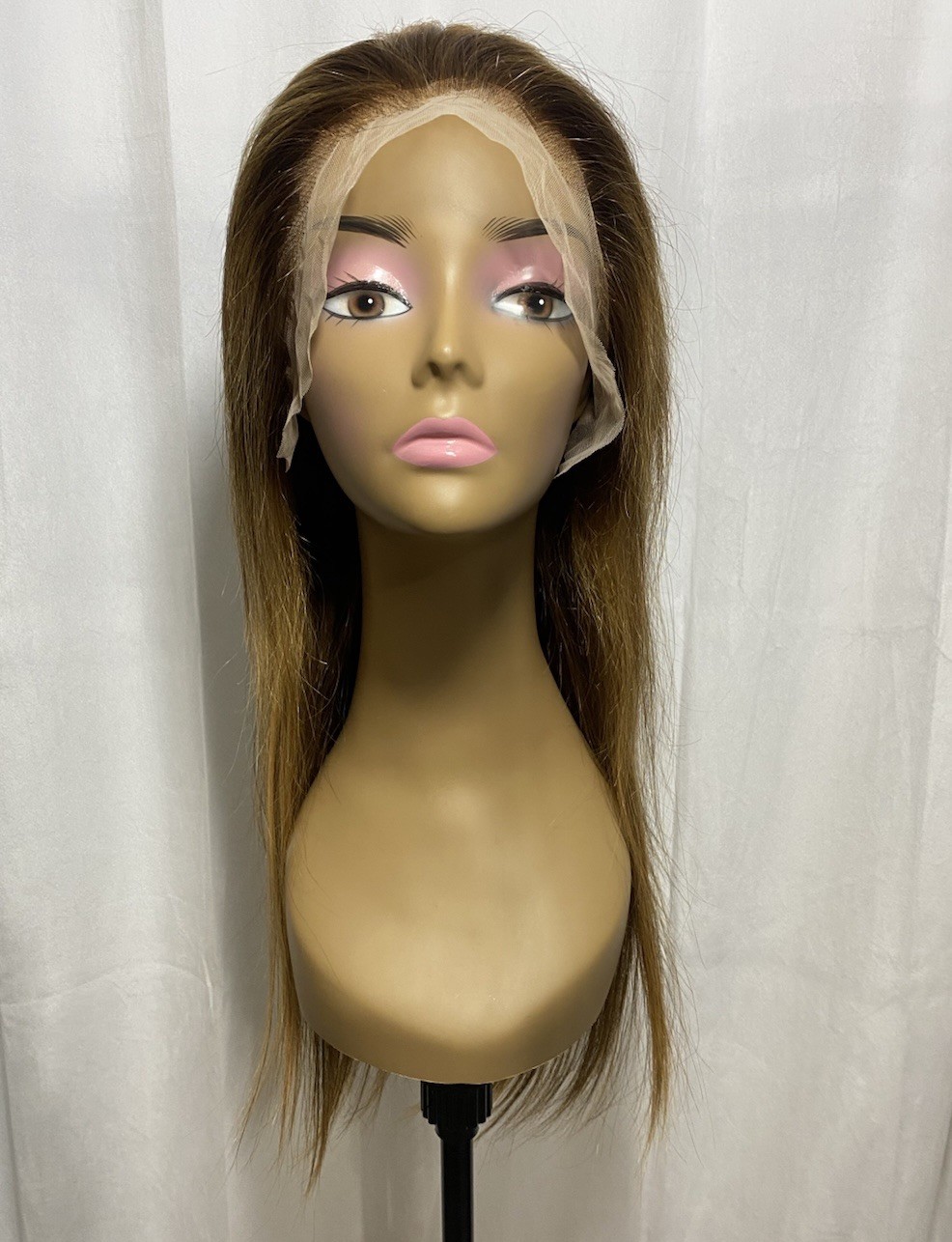24 Inch 4/27 Ombre Honey Blonde Highlight 13×4 Lace Front Wig Human Hair Glueles