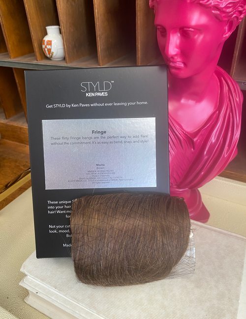 Clip In Fringe Bangs Hair Extension STYLD Ken Paves Brown Mocha New