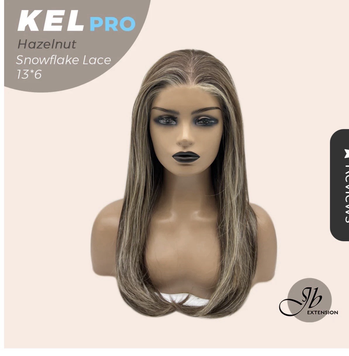 Jbextensions KEL PRO Hazelnut Blonde Highlight Shade 13×6 Snowflake 22 inches