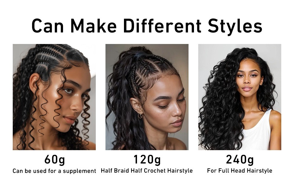 22-24″ 60g Human Hair Crochet Deep Wave for Black Women Miracle Knots 30 Strands