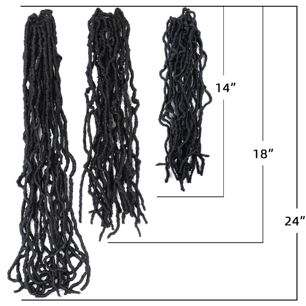 18″ Faux Synthetic Crochet Braiding Hair Curly Dreadlocks Hair Crochet Braids