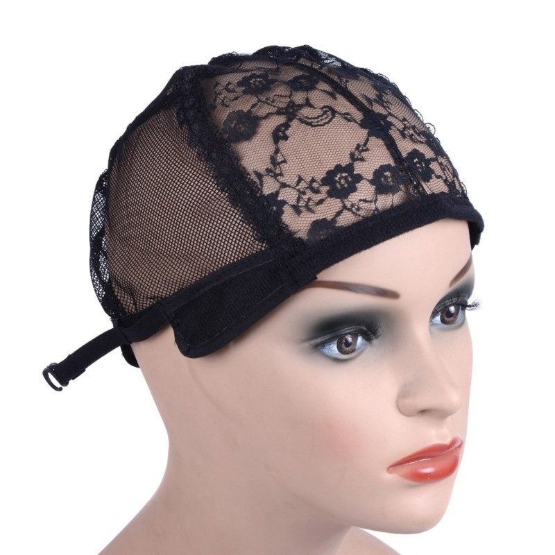 5Pcs Lace Wig Caps With Adjustable Straps and Flower Decors For Wig Making