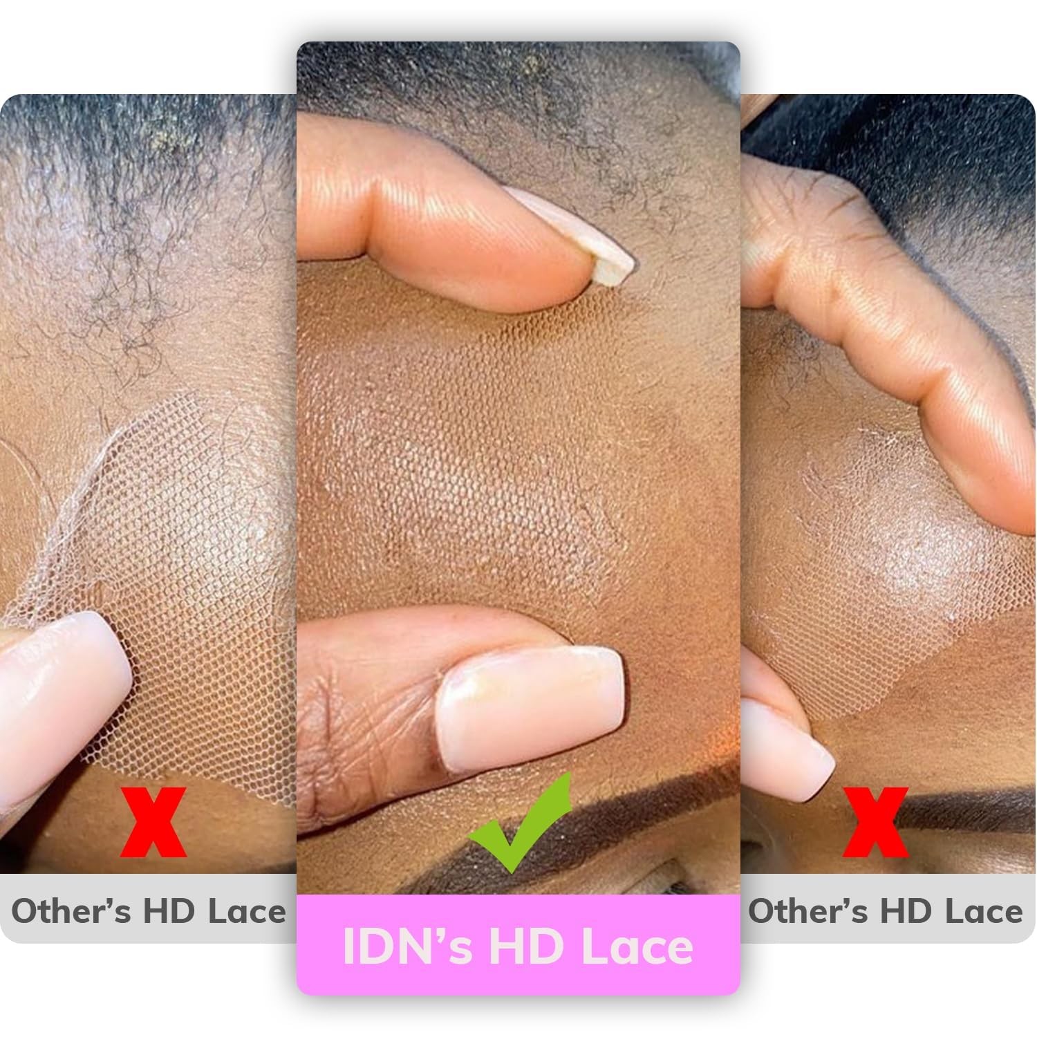 Idn Beauty Skinlike Real Hd Lace Closure Lace Frontal Human Hair Straight Deep
