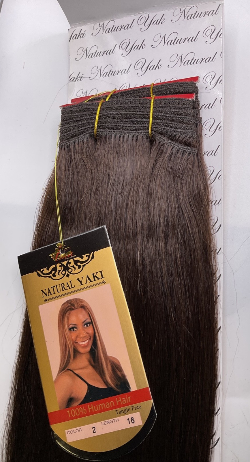 Tina Collection Natural Yaky 100% Human Hair Yaky Weave 16″ Color: 2