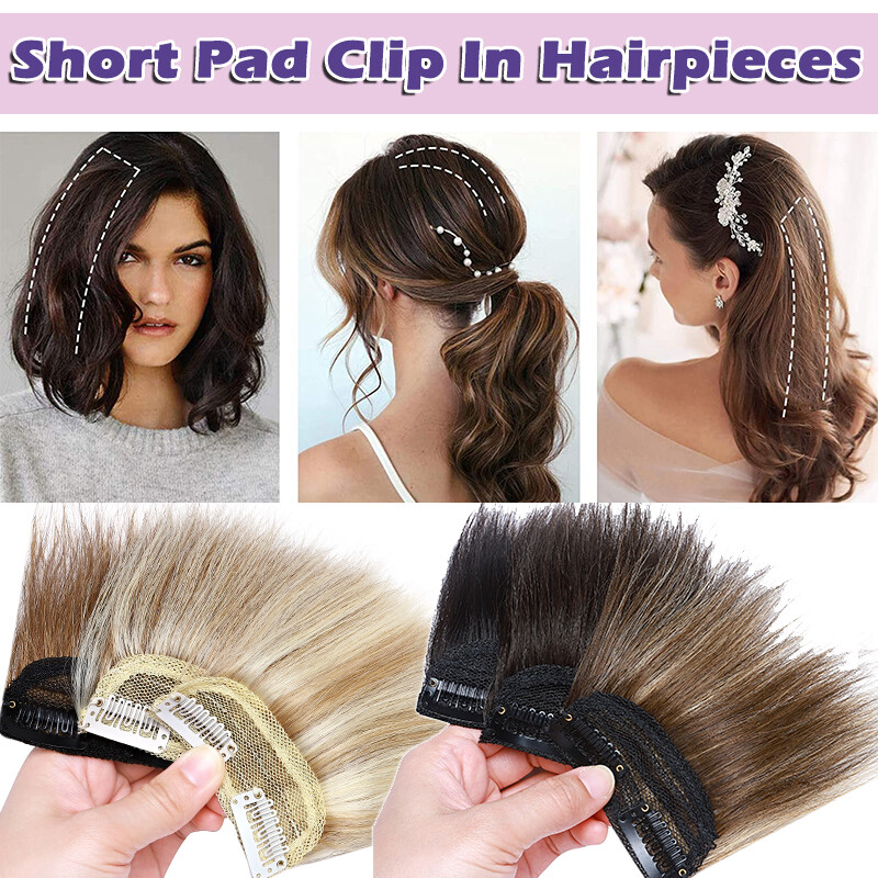 100% Human Hair Extensions Clip in Small Real Hairpiece for Adding Hair Volume
