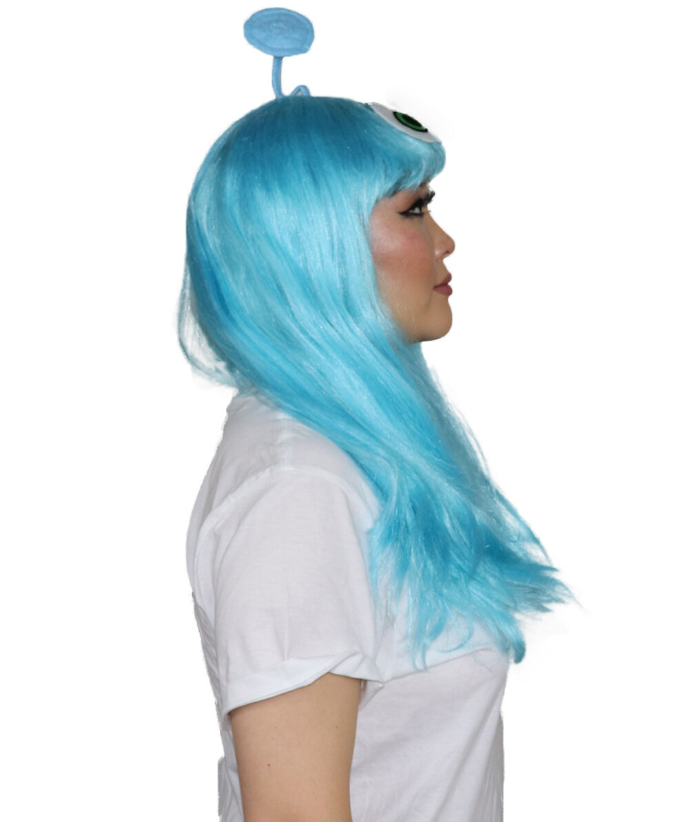 Women Aliens Wig with Antennae, TV/Movie Wigs , Premium Breathable Capless Cap