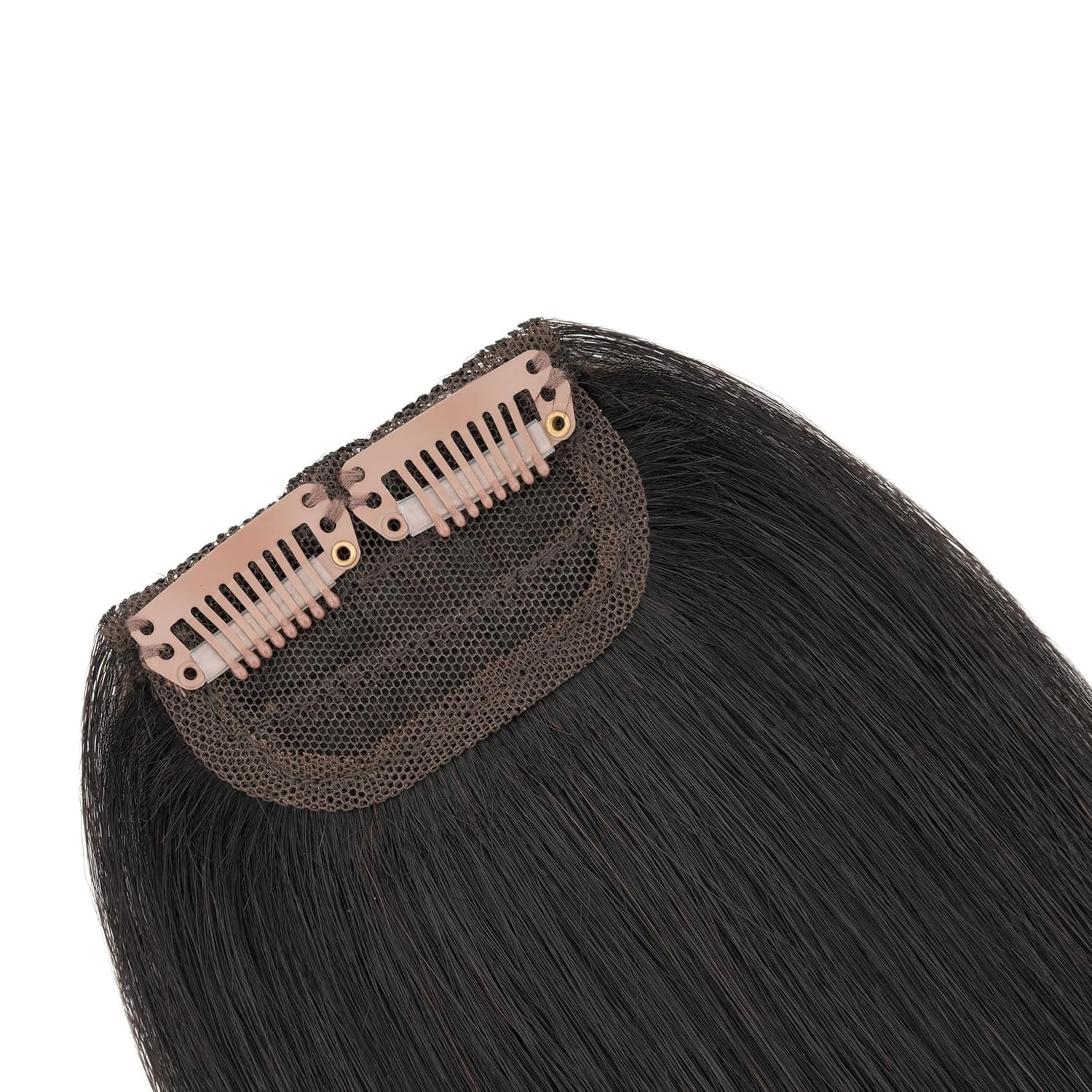 Clip in Short Hair Extensions 2PCS Seamless Invisible Real Human Hair 8Inch #1B