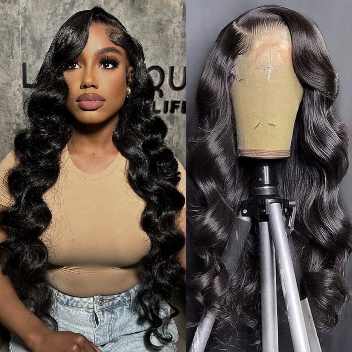 Worldnewhair 30 Inch 13X6 Lace Front Wigs Body Wave Human Hair 200% Density