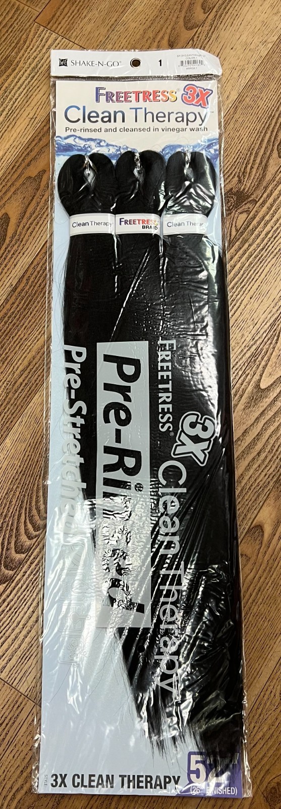 Freetress 3x Clean Therapy 52″ Color 1 . Pre-rinsed and cleansed in vinegas wash