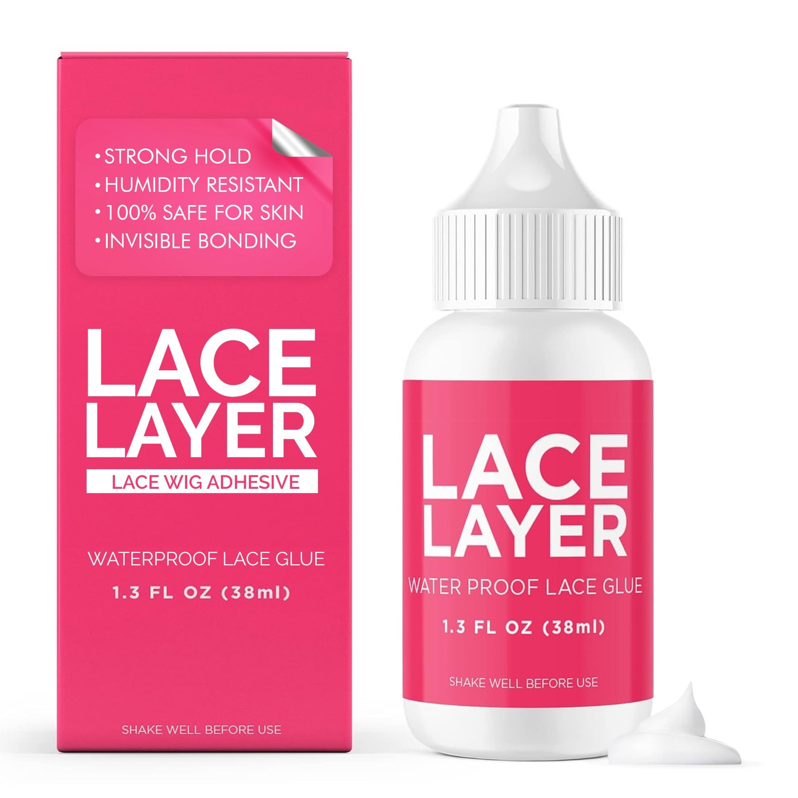 Lace Wig Adhesive – 1.3oz – Invisible Bonding Glue for Lace Wigs, Frontals, a…