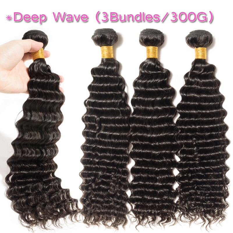 Unprocessed #1B Loose Wave Bundles Human Hair Extensions Peruvian Virgin Weave F