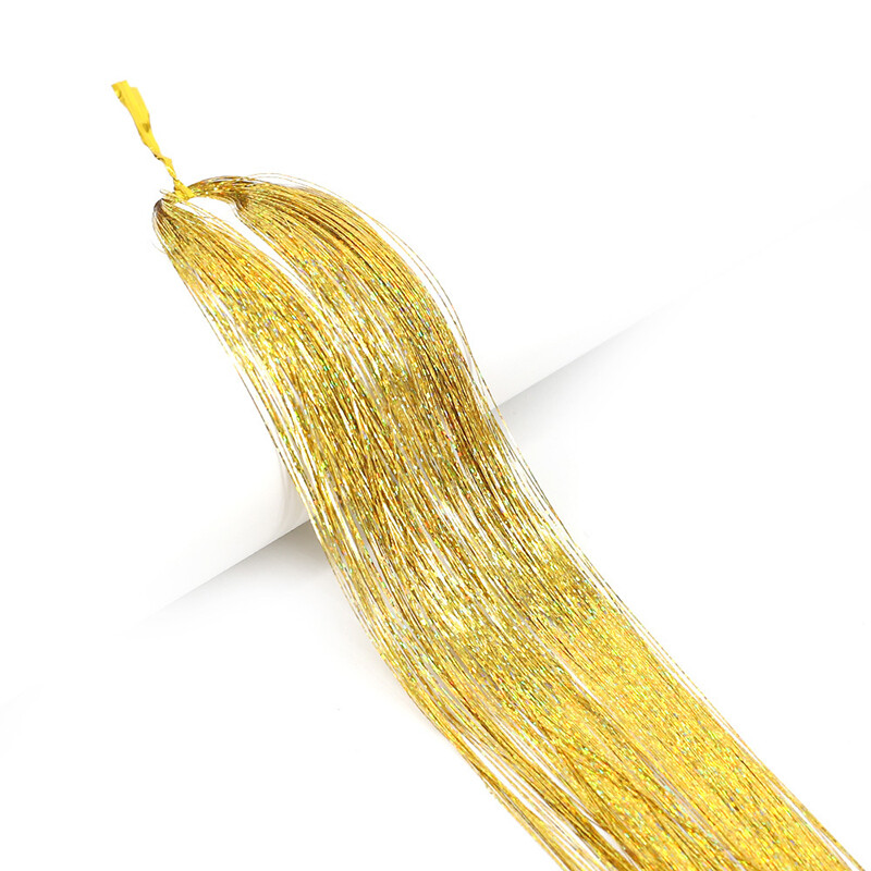 Sparkle Hair Tinsel Holographic Glitter Extensions Highlights False Hairstyling
