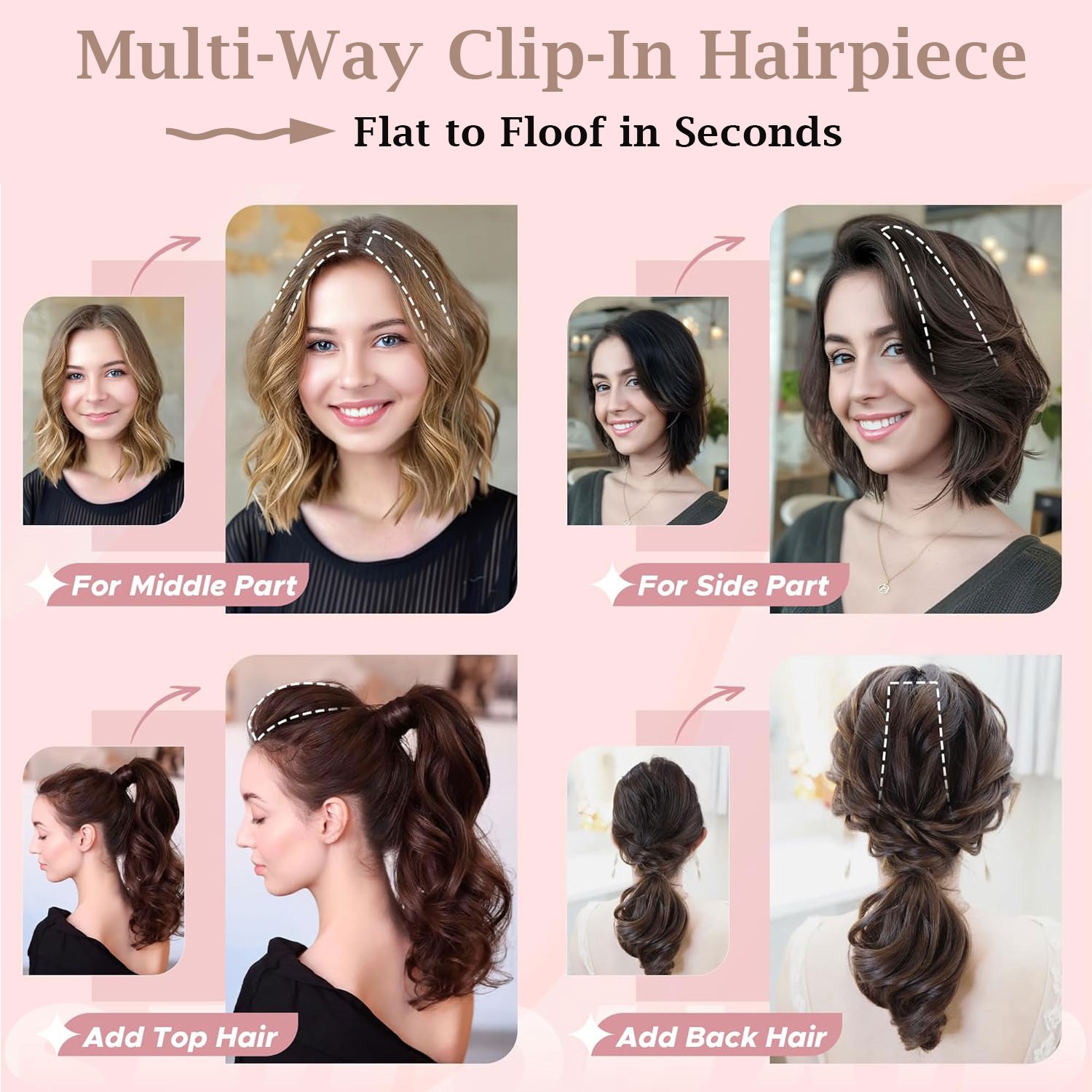 2026 100% Remy Clip In Real Human Hair Extensions Short Hairpiece Mini Hair Pad