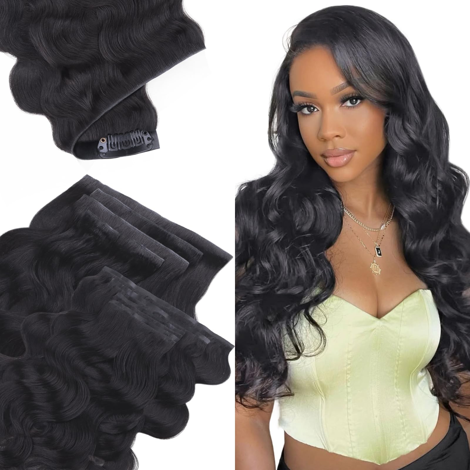 Idn Beauty 54 Invisi Edge Seamless Clip In Hair Extensions Human Hair Combo