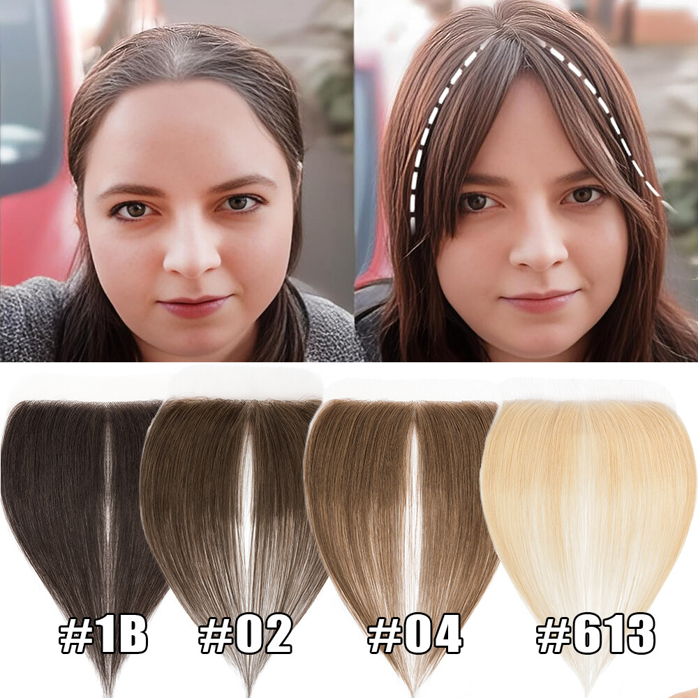 Frontal Hairpiece for Women Human Hair Extensions Hairline Loss Topper Toupee US