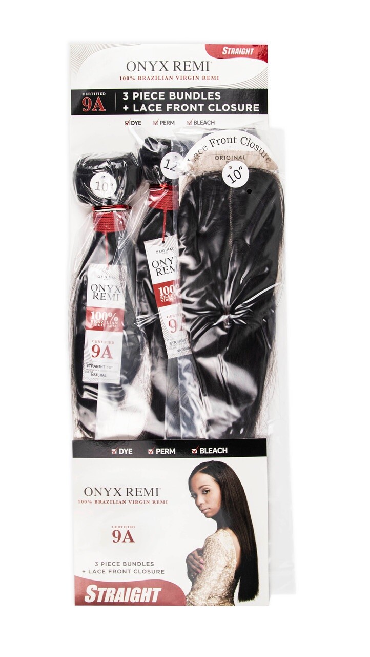 ONYX REMI 3X Straight Bundles And 4″x4″ U-Shaped Lace Front Closure