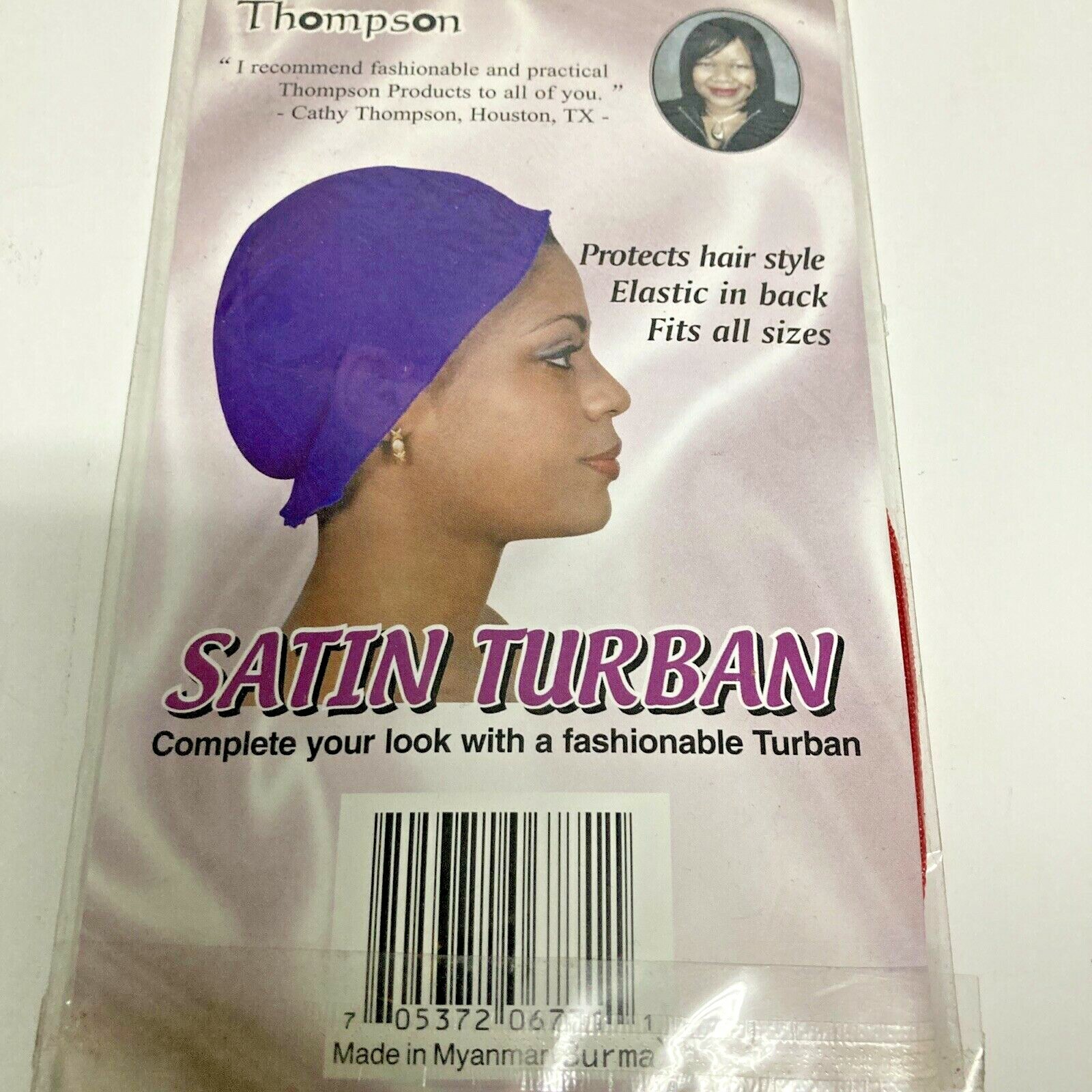 THOMPSON SATIN TURBAN FITS ALL SIZE # 6771 COLOUR: RED