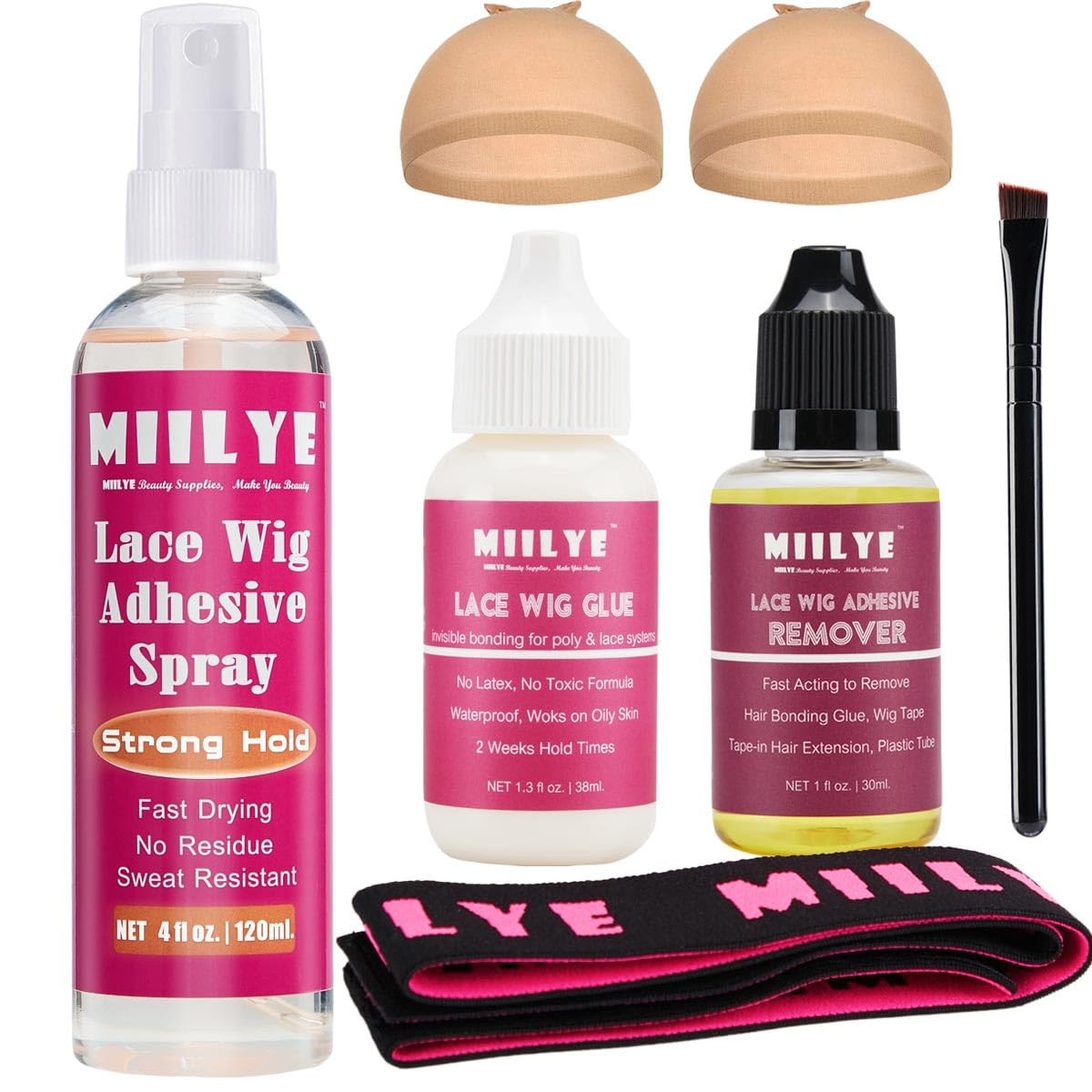 Glue Spray Set for Front Lace | White Glue and With Melting Band | Lace Kit f…