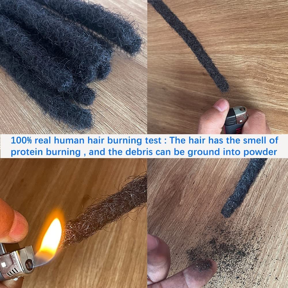 Miuulaar Loc Extension Human Hair 0.6Cm Width 8 Inch 70 Strands Natural Black