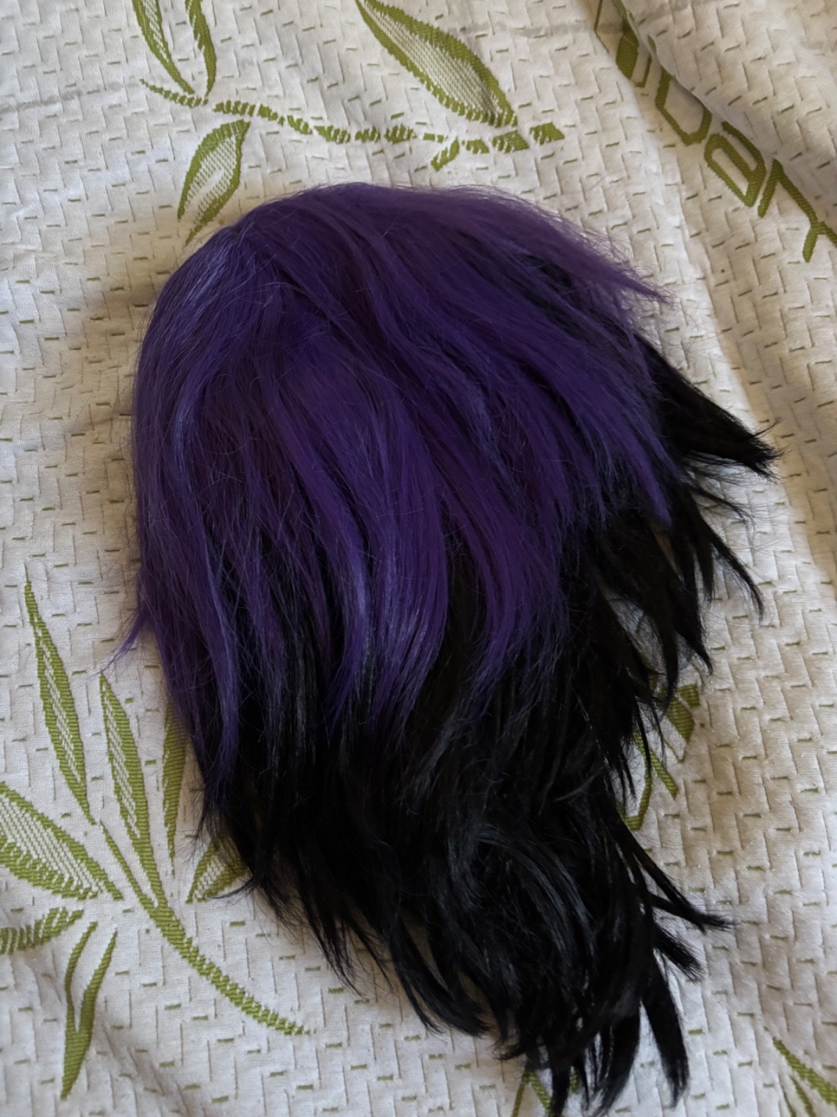 Blue red and purple black mixture unisex wigs