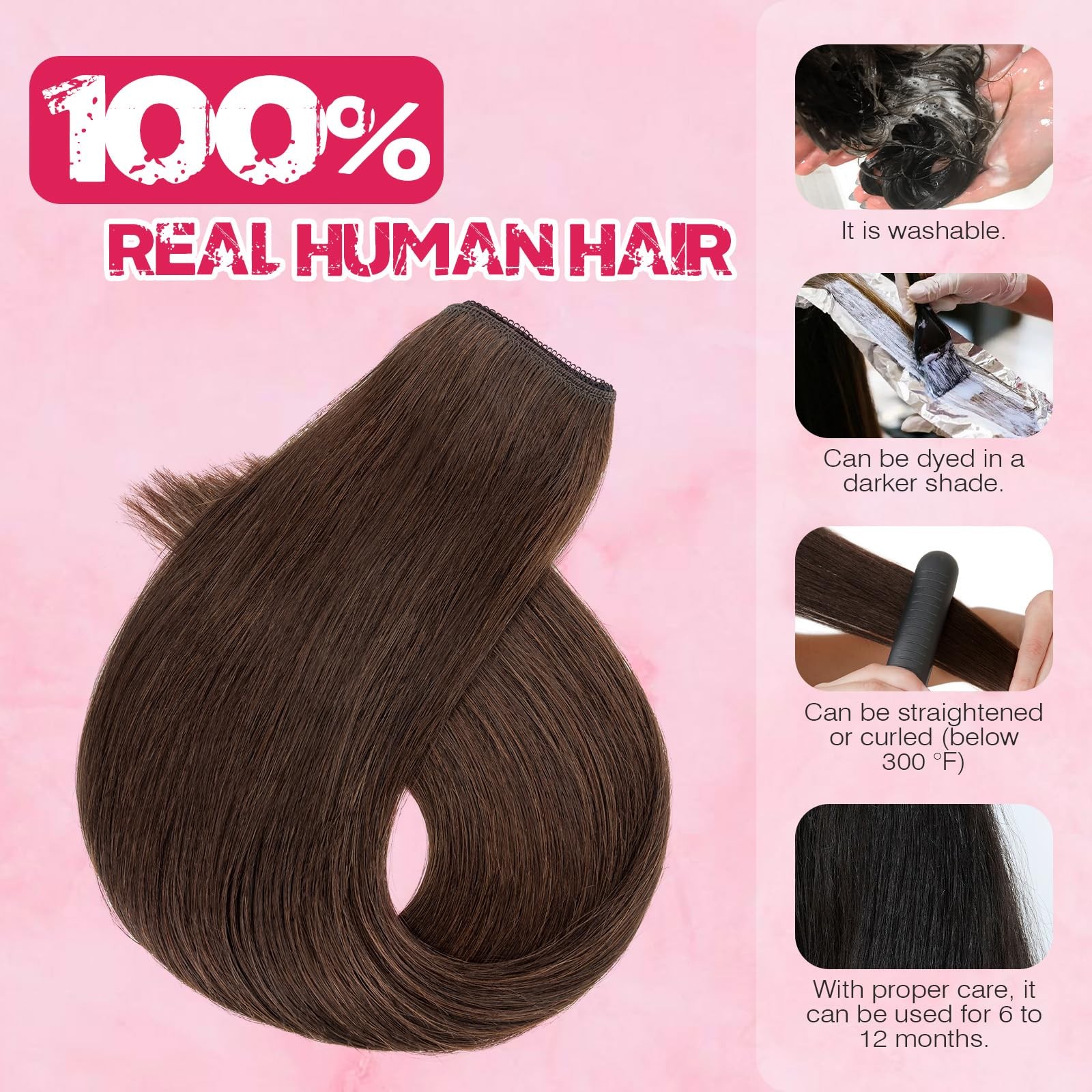 Halo Hair Extensions Real Human Hair My-Lady Adjustable Halo Extensions Real