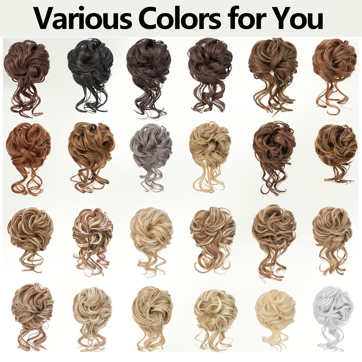 10″ Scrunchie Claw Clip in on Hair Buns Updo False Hair Pieces Ponytail AS Human