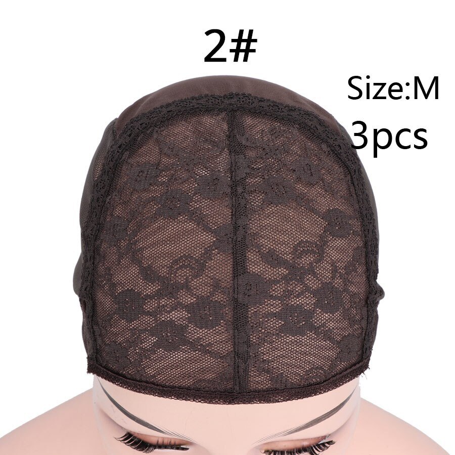 Adjustable Lace Wig Caps Invisible Mesh Weaving Hairnets With Strap 3 Pcs/Lot