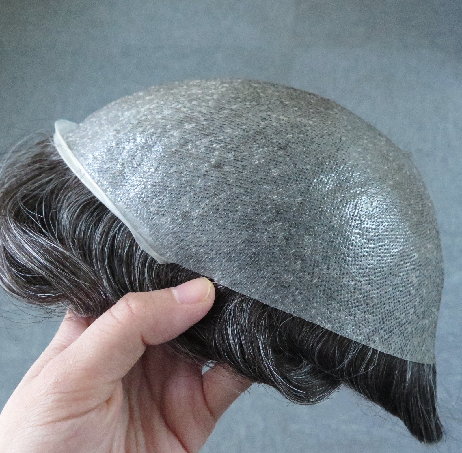 Toupee Human Hair for Men Replacement System Hairpiece 0.05mm Thin Skin BIO#1B30