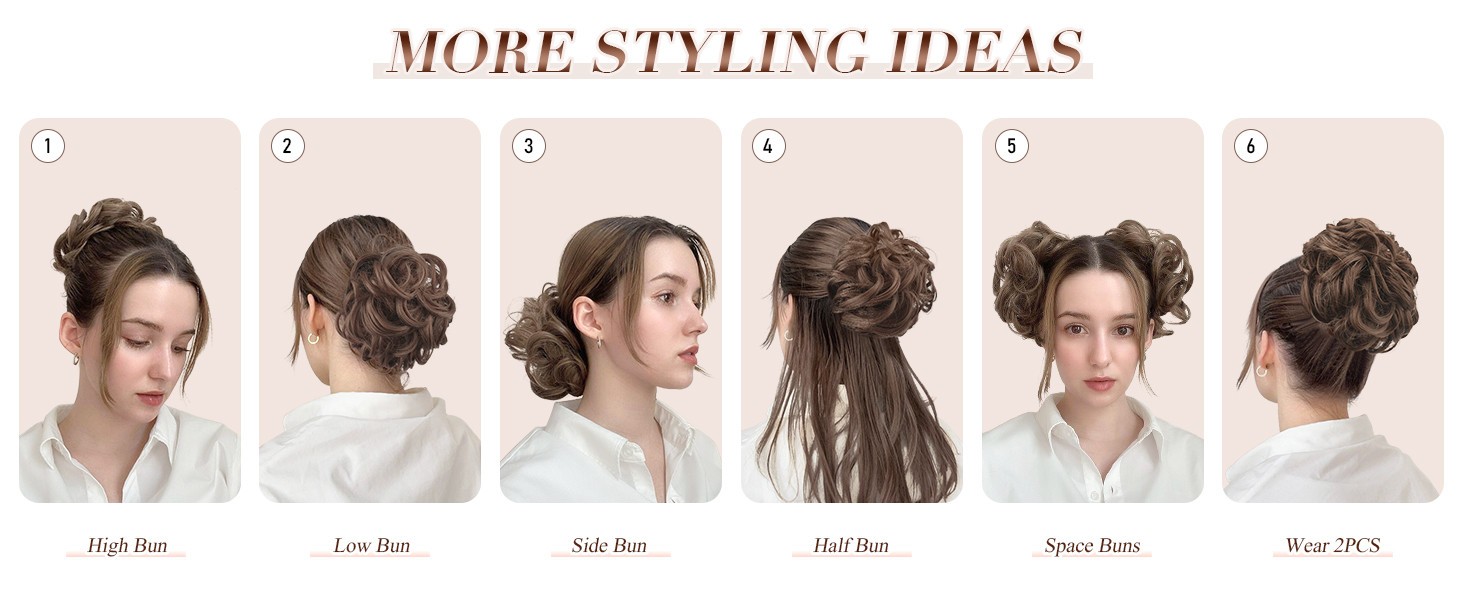 Messy Bun Hair Piece Strawberry Blonde 27 30 mix elastic wavy scrunchie chignon