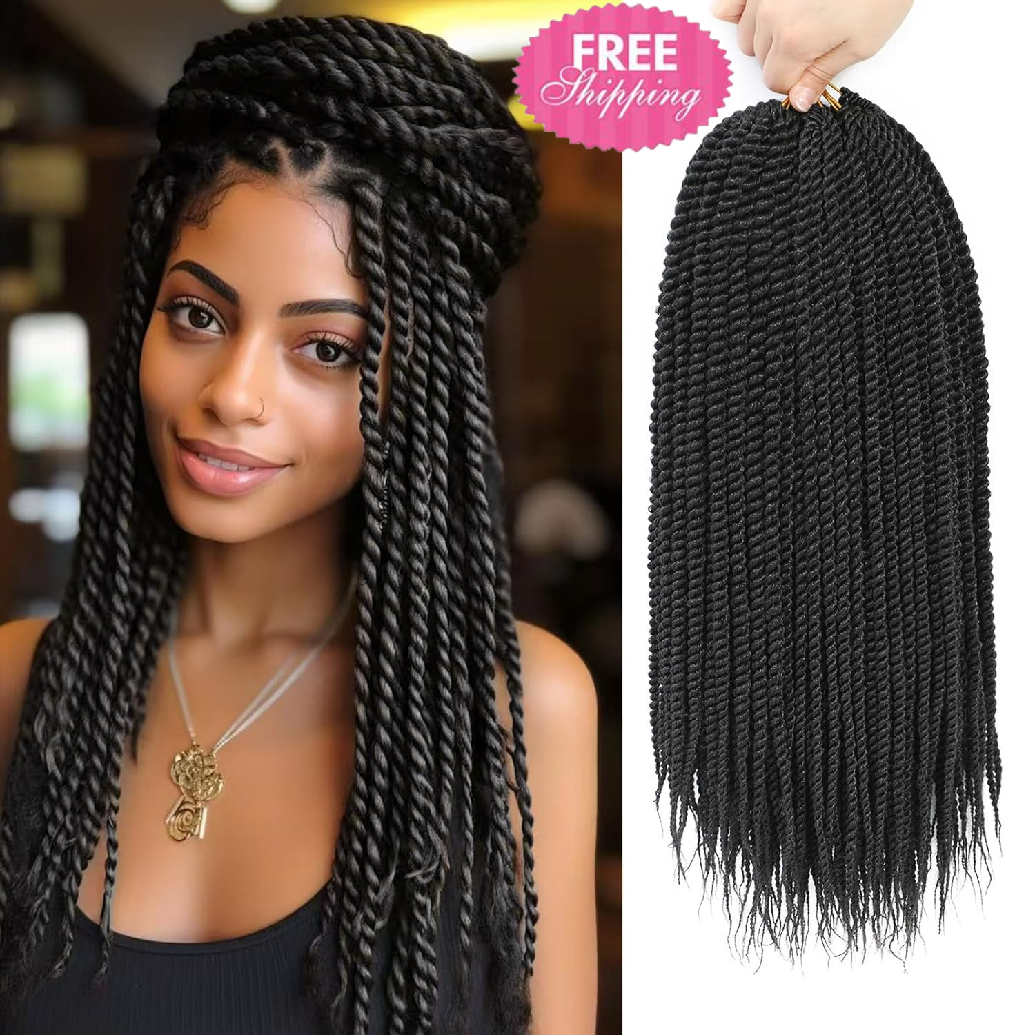 8pk 16″ Senegalese Twist Crochet Braids Pre-Looped Synthetic Braids for Women #2