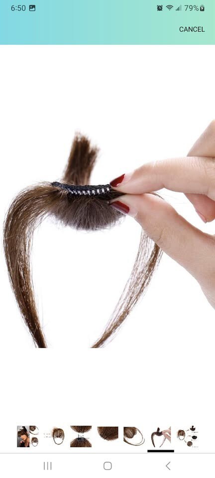 Clip in Bangs Real Human Hair Bangs Hair Clip on Bangs-Wispy Bangs, Medium Brown