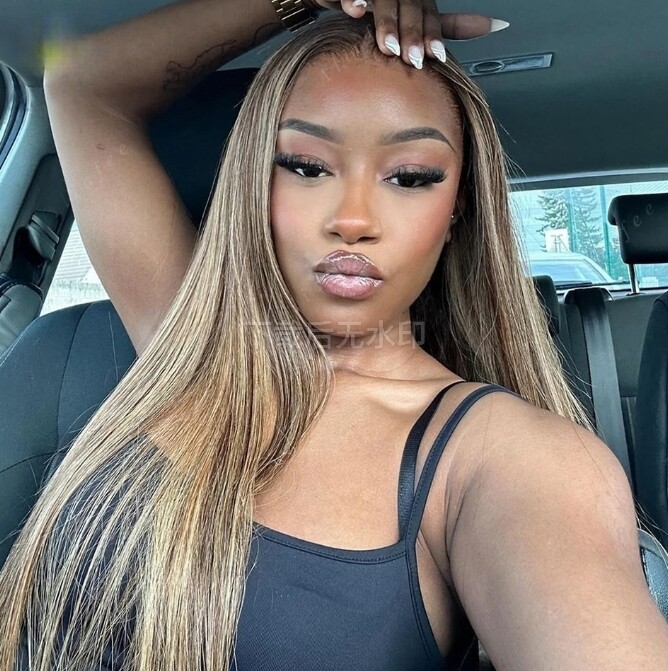 Highlight Straight 13×4 Lace Frontal Wig Human Hair Pre-plucked