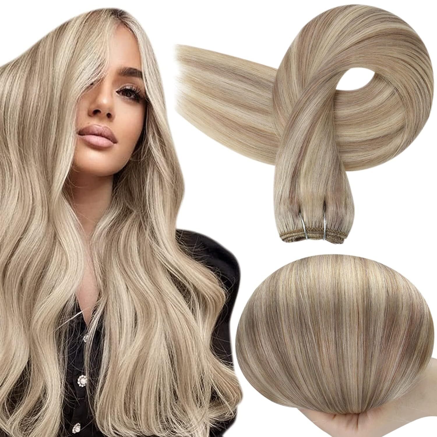 Double Weave Sew in Weft Hair Extensions 100%Real Brazilian Remy Human Hair 100g