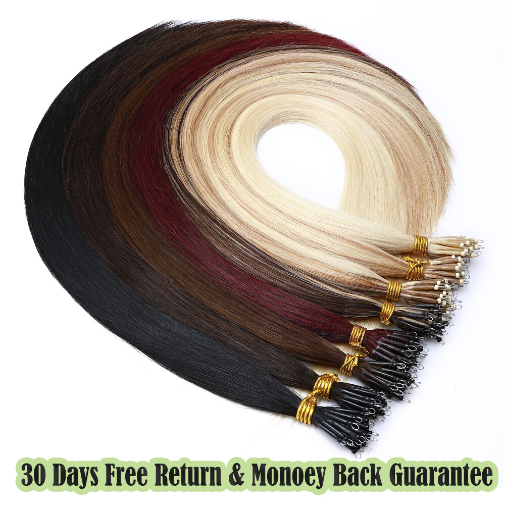 150G THICK Nano Ring Tip Real Human Hair Extensions Loop Nano Bead Bonds Tips 8A