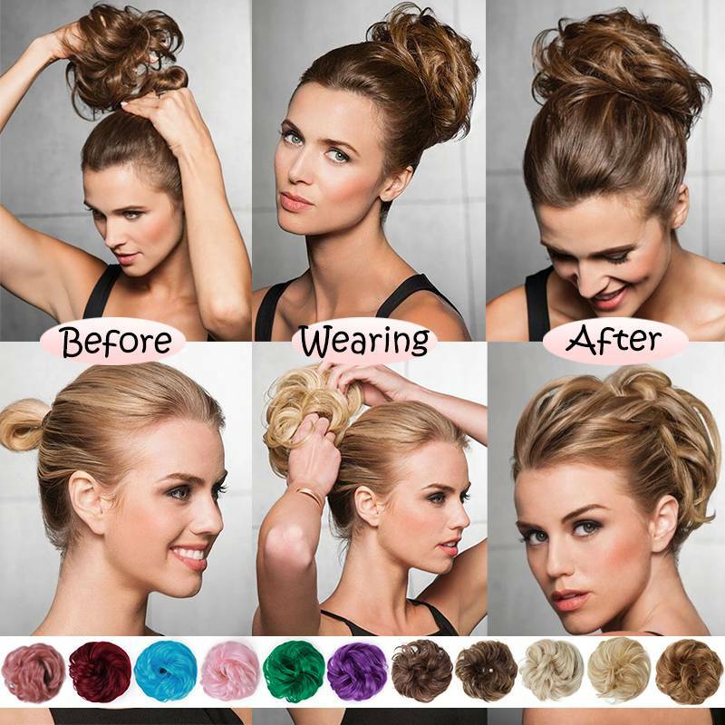 US Seller Real Large Thick Easy Messy Scrunchie Hair Bun Extenion Updo Hairpiece
