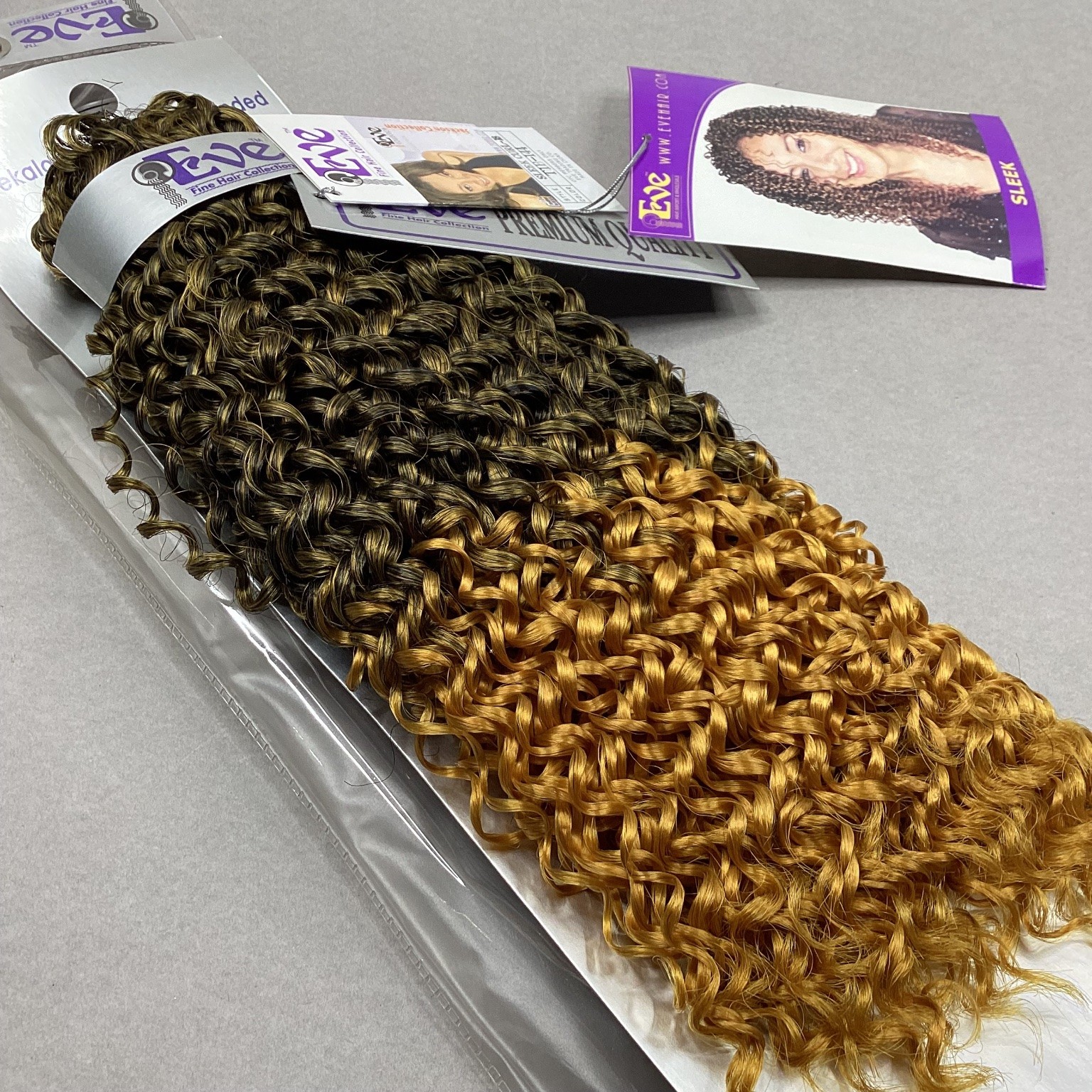 Eve SLEEK CURL-18 Hair Extensions Kanekalon Toyokalon T1B-144 Blended