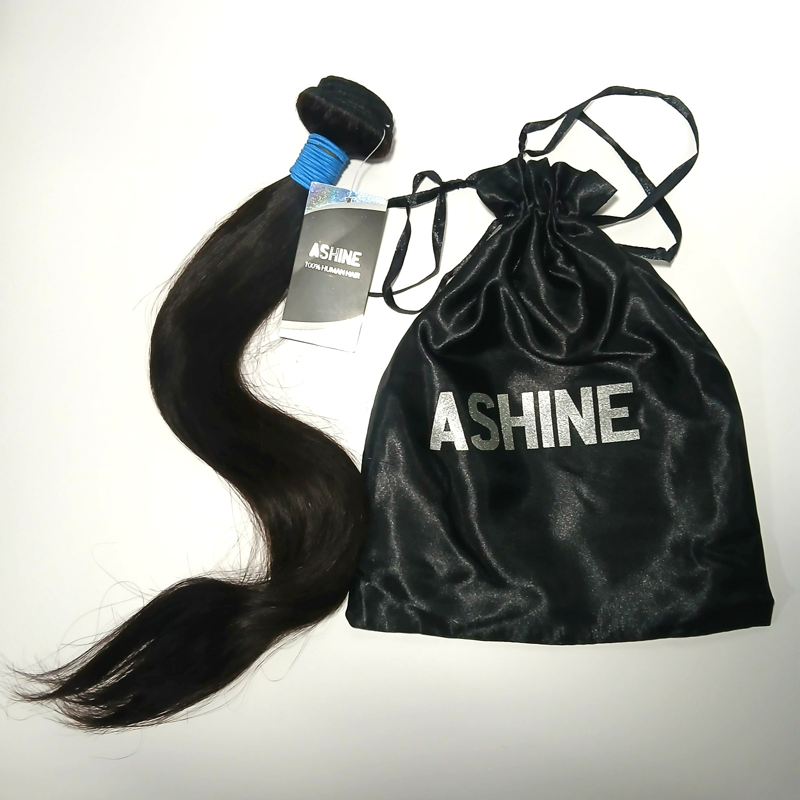 ASHINE 1B Straight Human Hair 18″ Raw Cambodian Bundle Unprocessed