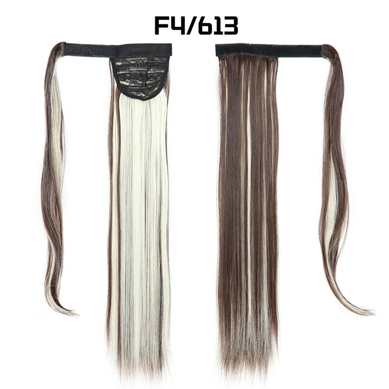 Lady 60cm Straight Clip In Ponytail Hair Extensions Piece Colorful Smooth Decor