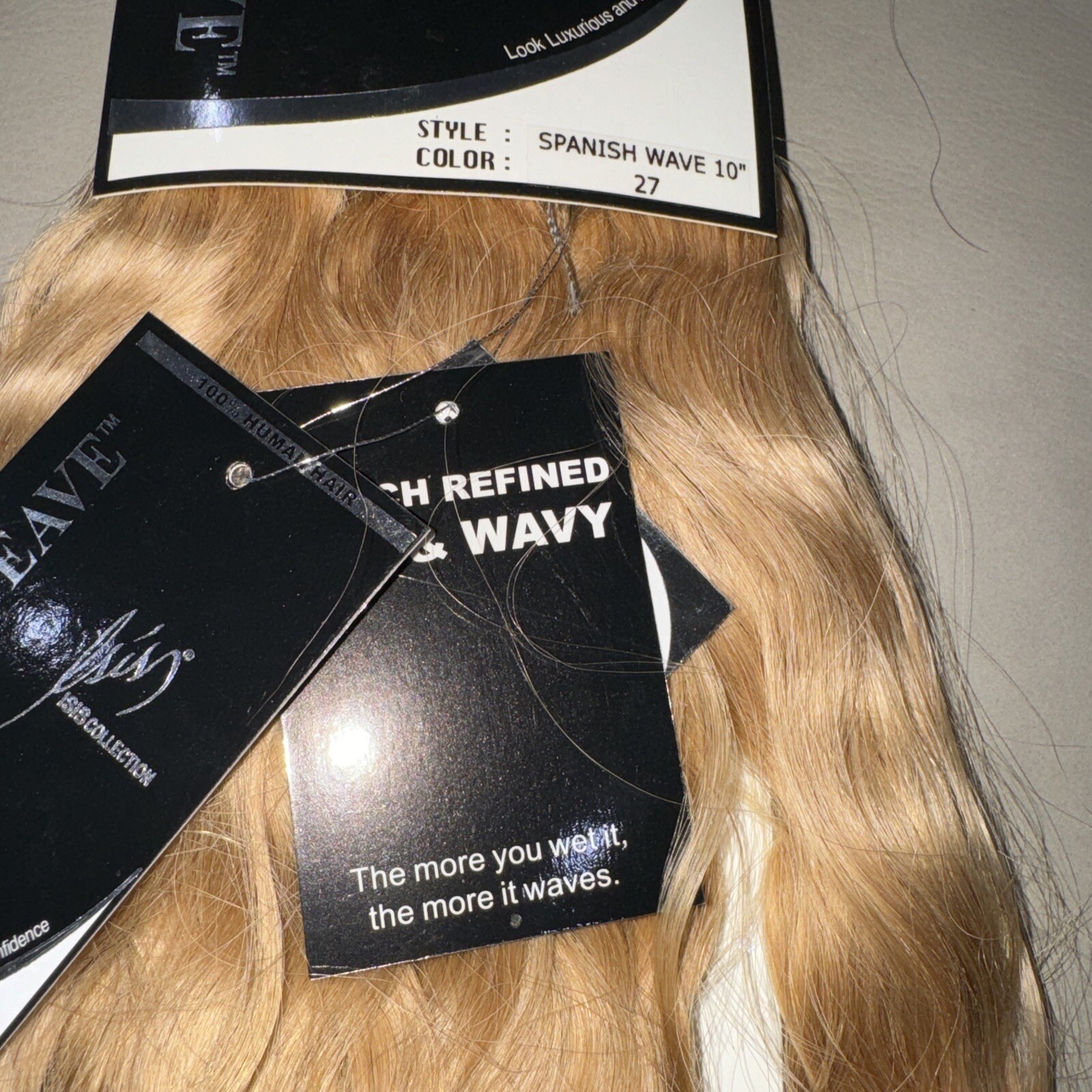 Ultimate Weave Isis HH Remi Hair Tangle Free Spanish Wave 10” Color 27 Db Pk