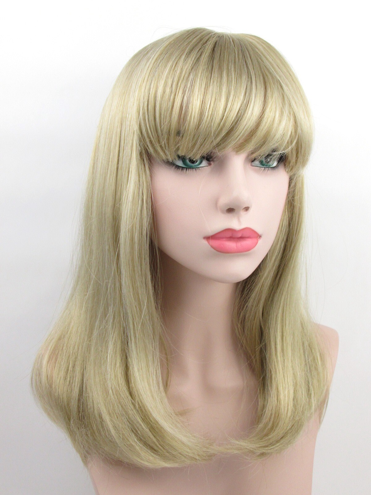 WOMENS LONG STRAIGHT HAIR CLEOPATRA STYLE WIG FULL BANGS SKIN TOP CARMEN ALISON