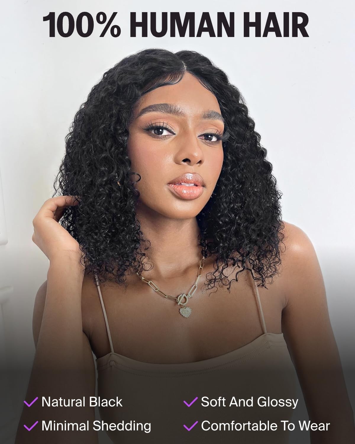 Megalook Hair 12A Bob Wig Human Hair Glueless Curly Bob Wig Human Hair Pre