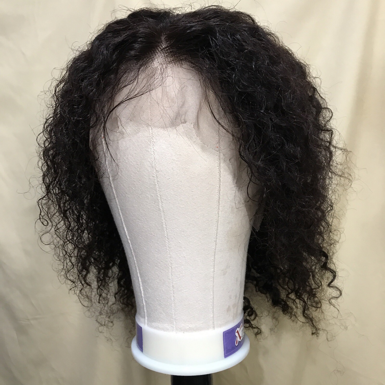 14Inch 13×4 Lace Front Human Hair Curly Wig Brown Brazilian Remy