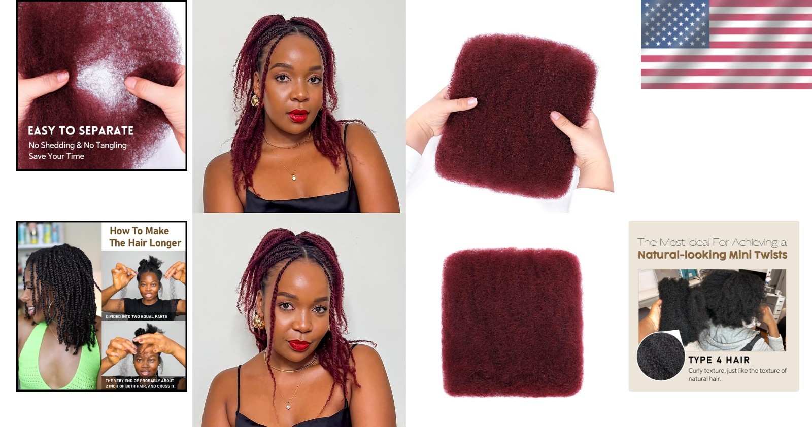 Afro Kinky Human Hair Bundle – Natural Texture Twist & Locs