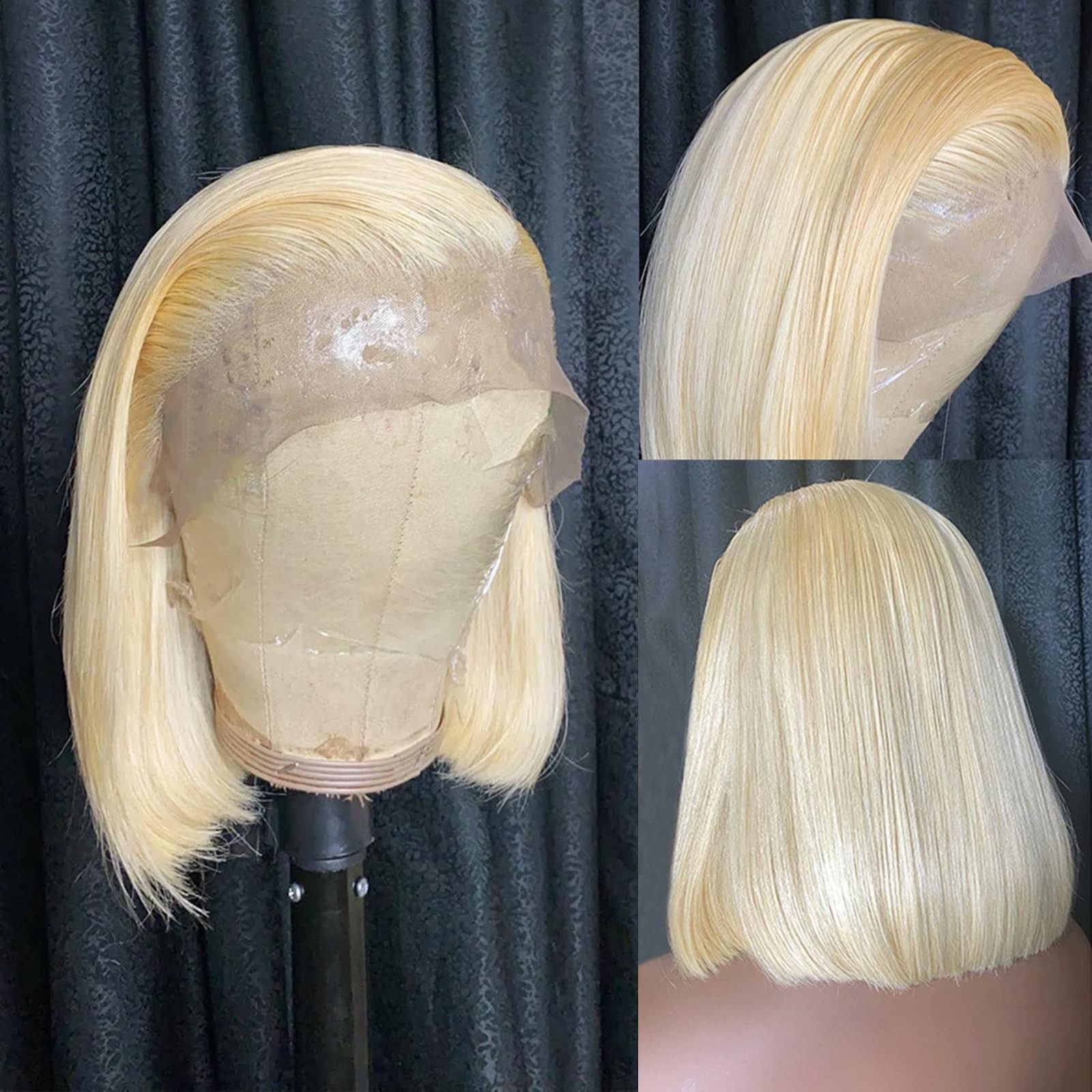 Munx Blonde Human Hair Bob Wig For Black Women Wear And Go Glueless Bob Wig