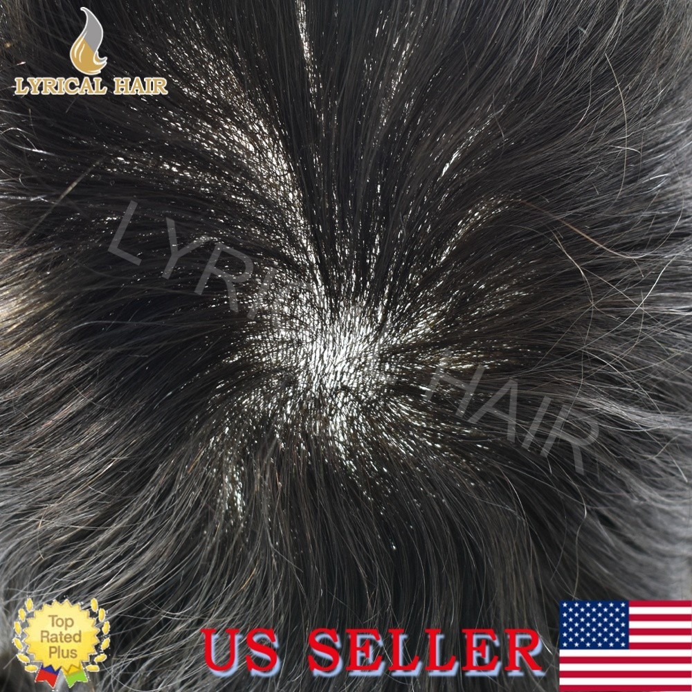 Mens Toupee Human Hair ystem All Poly PU Grey Brown Black Durable Hairpiece Wigs