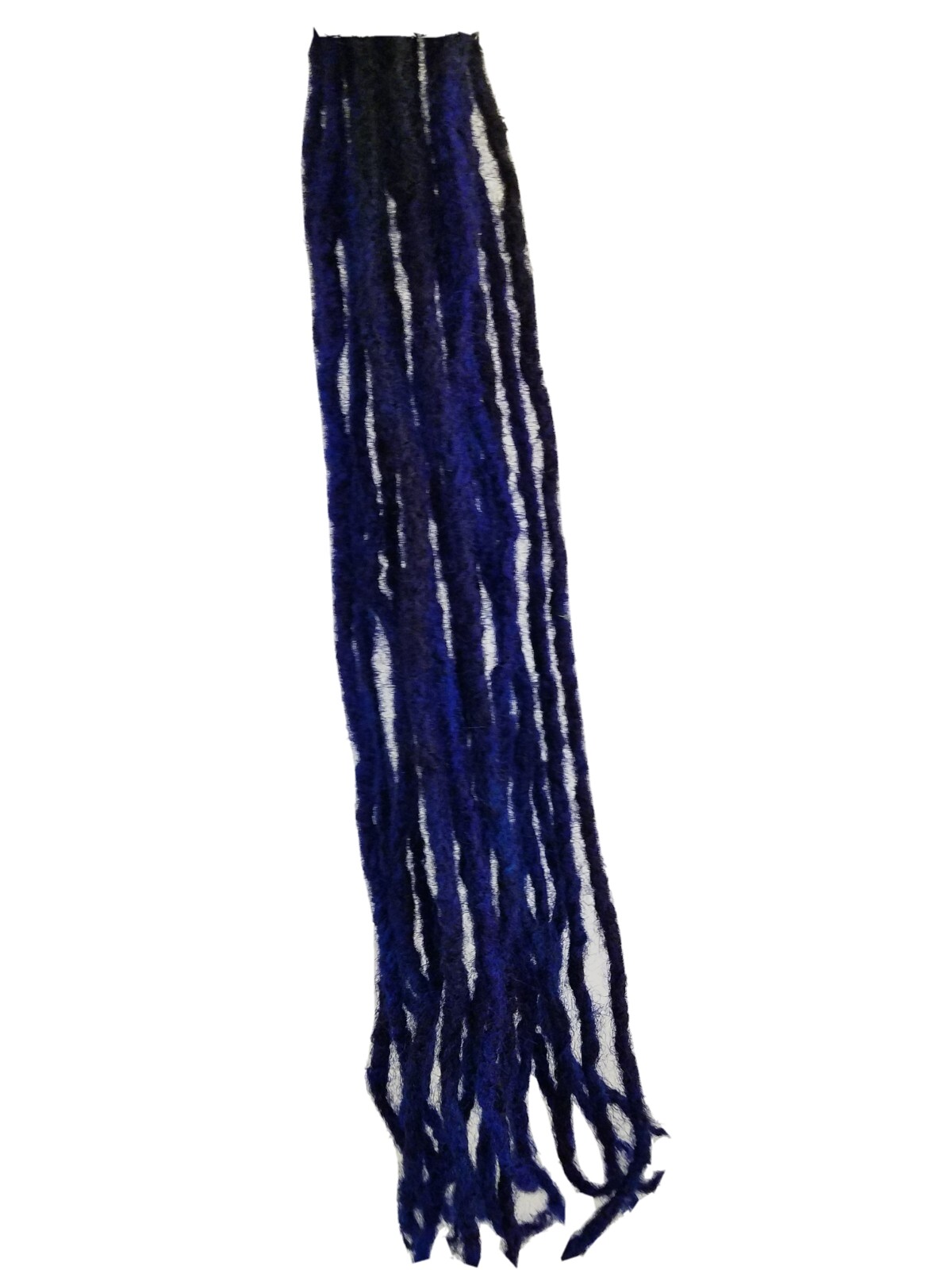 100% Human Hair handmade Dreadlocks 2 pieces stretch to 10-11” dark blue 1cm